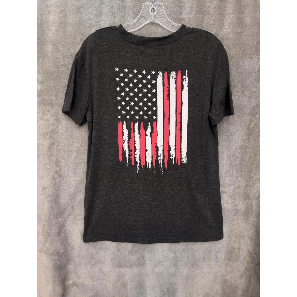 USA‎ Tshirt Unisex Small Flag Print On Back American Patriotic